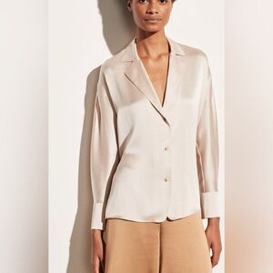 Vince Silk Blouse in Fennel